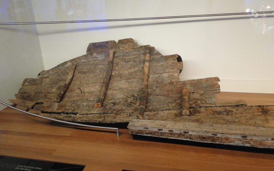 Remains of a Phoenician ship from the 7th century BCE, on display at the National Museum of Underwater Archaeology in Cartagena, Spain